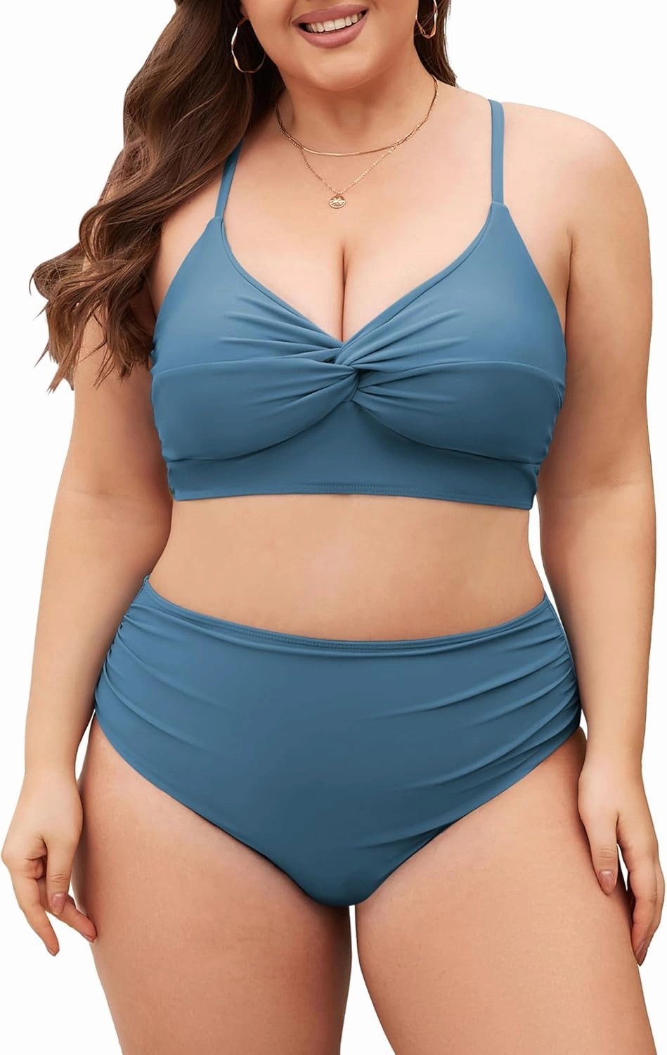 ZAFUL Womens Plus Size Bikini Twist High Waisted Bikini Sets Push Up Bikini Swimsuits Tummy Control 2 Piece Bathing Suit