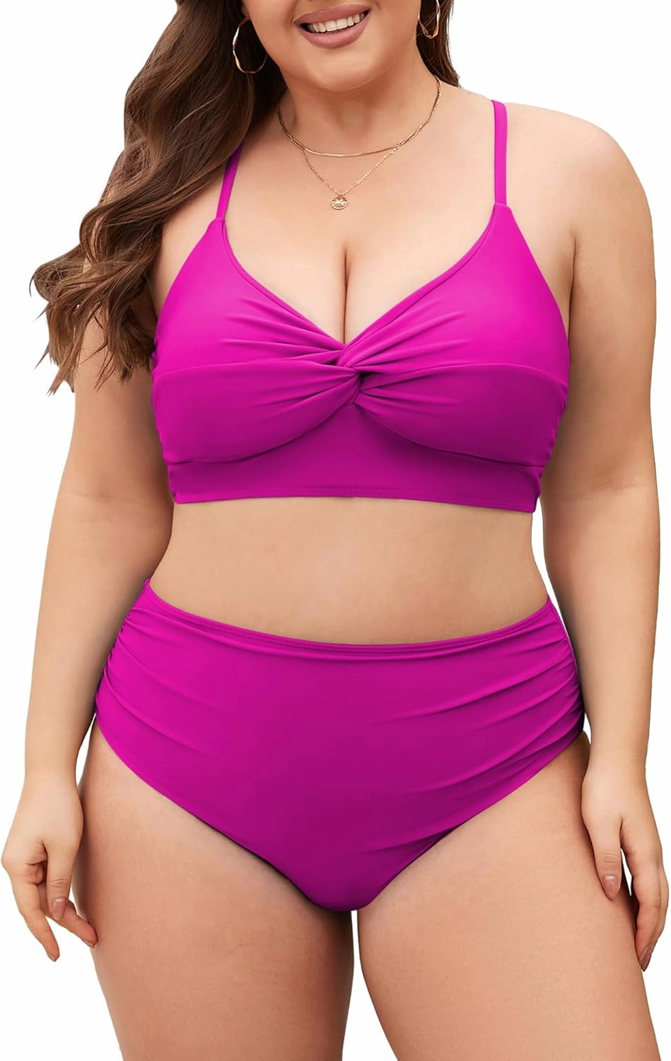 ZAFUL Womens Plus Size Bikini Twist High Waisted Bikini Sets Push Up Bikini Swimsuits Tummy Control 2 Piece Bathing Suit