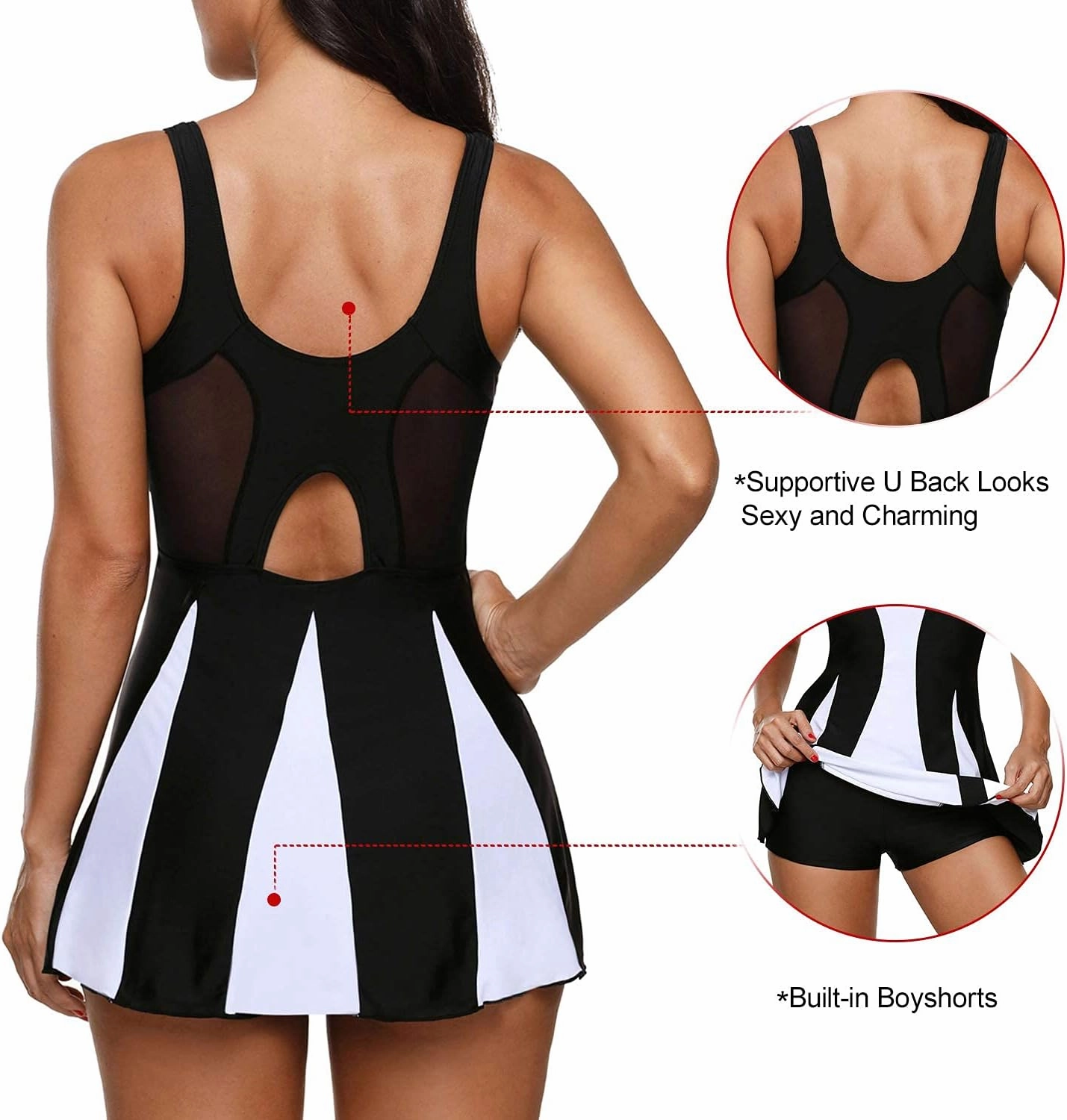 Zando Swim Suits for Women 2025 Swim Dress Womens SwimsuitsBathing Suits Swim Skirt One Piece Swimsuit Tummy Control