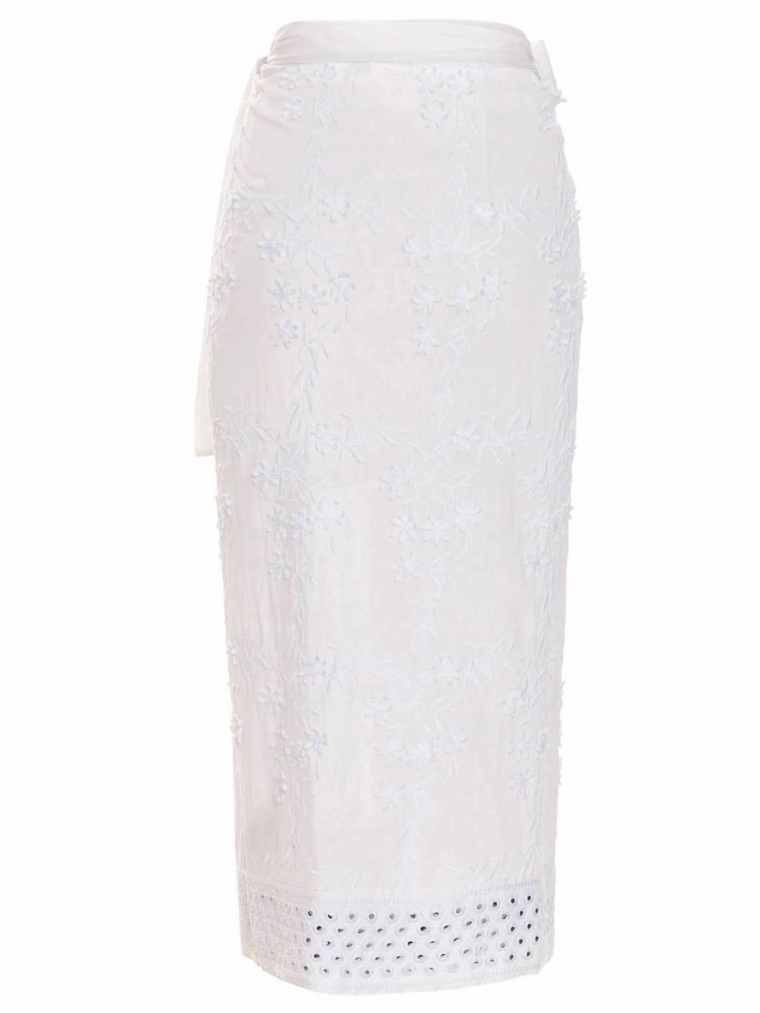Zinna Gleam Cover-Up In White Pareo
