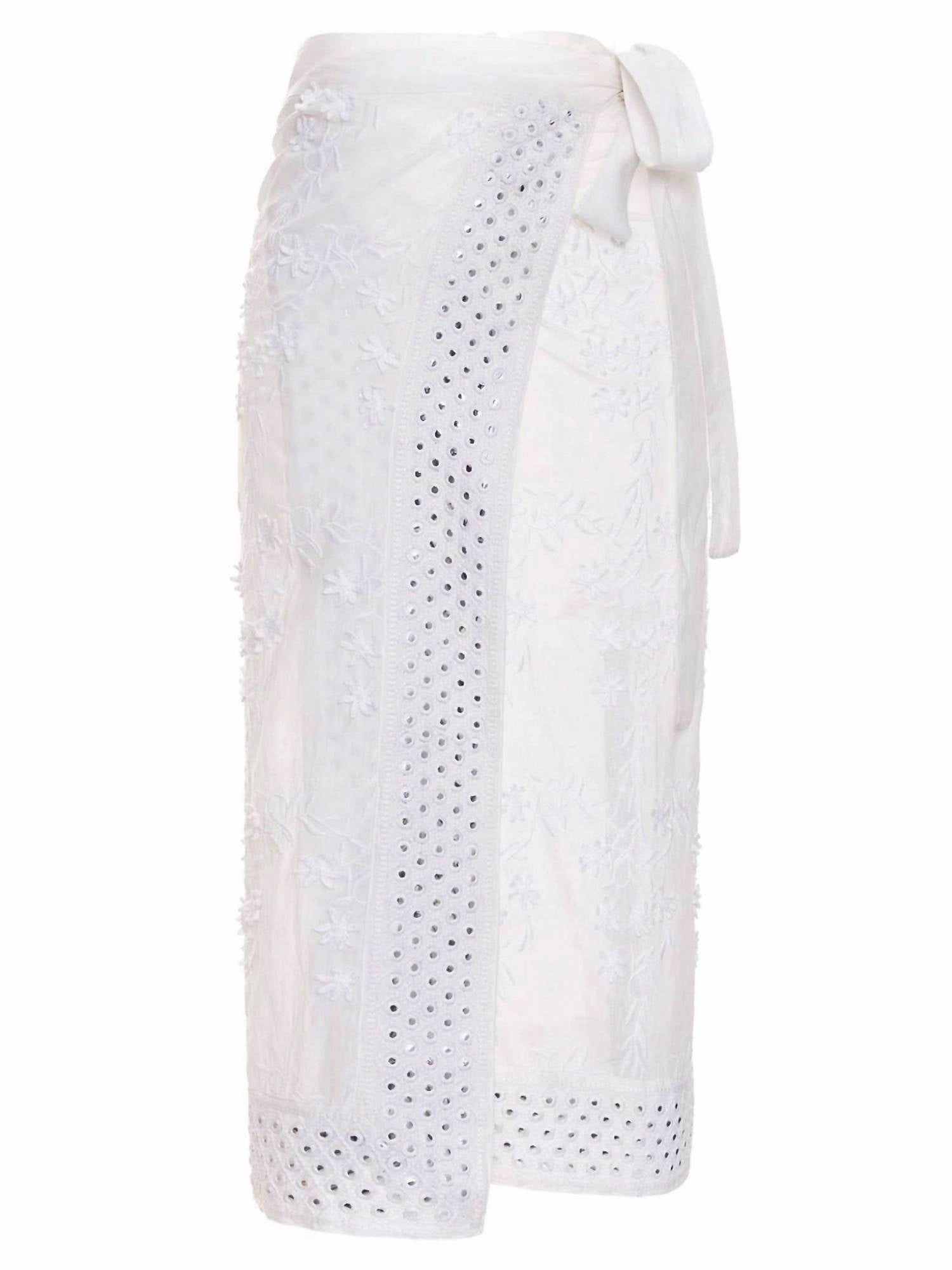Zinna Gleam Cover-Up In White Pareo
