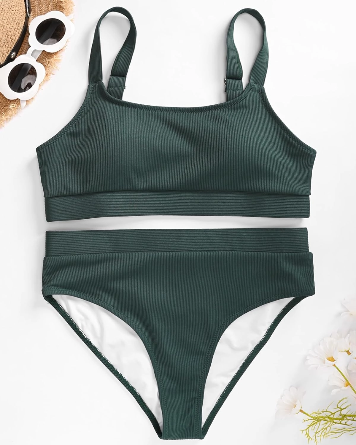 ZINPRETTY High Waisted Bikini Sets Plus Size Tummy Control Swimsuits for Women 2025 Two Piece Full Coverage Bathing Suits
