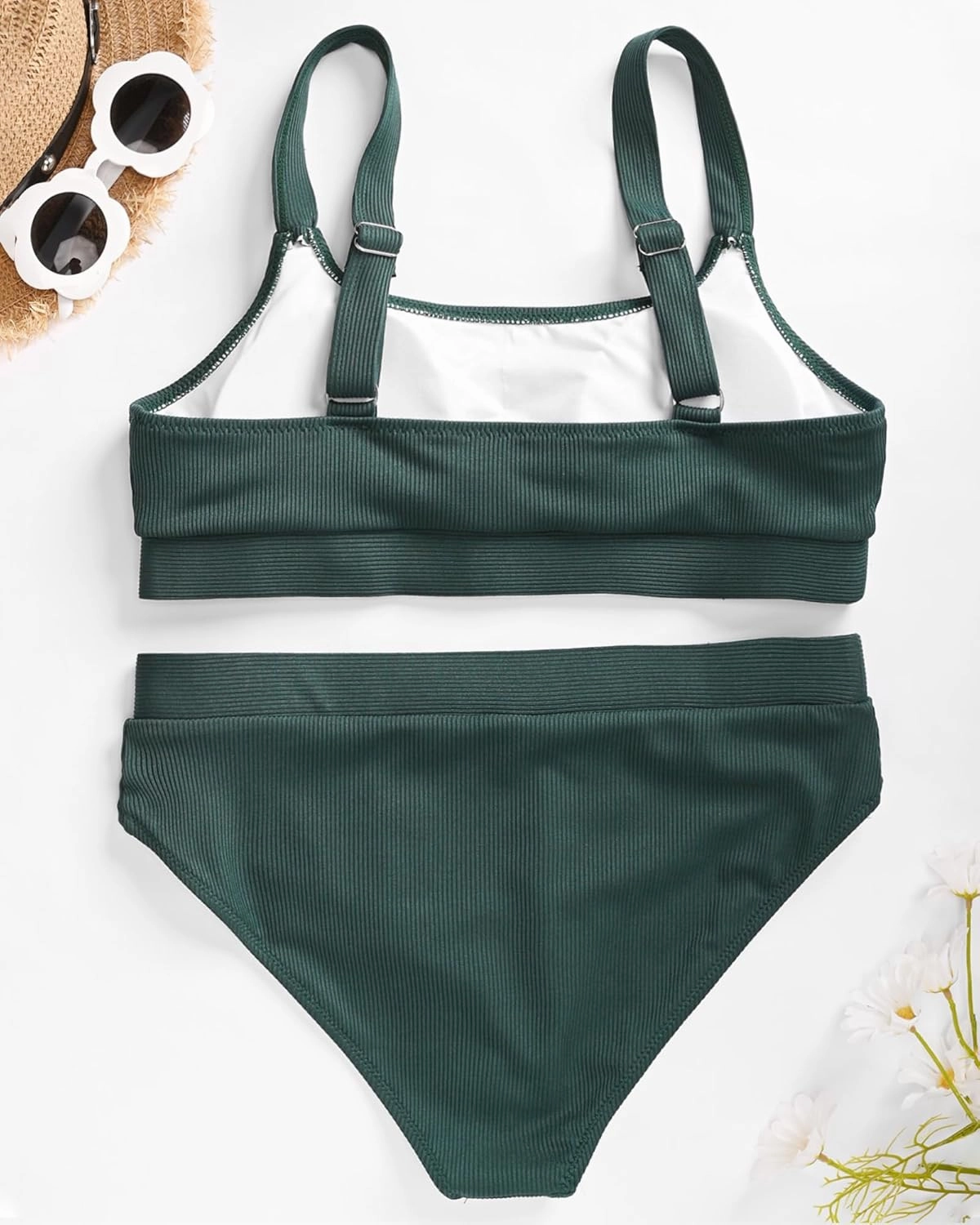 ZINPRETTY High Waisted Bikini Sets Plus Size Tummy Control Swimsuits for Women 2025 Two Piece Full Coverage Bathing Suits