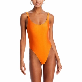 Zoya Womens Shimmer Low Back One-Piece Swimsuit